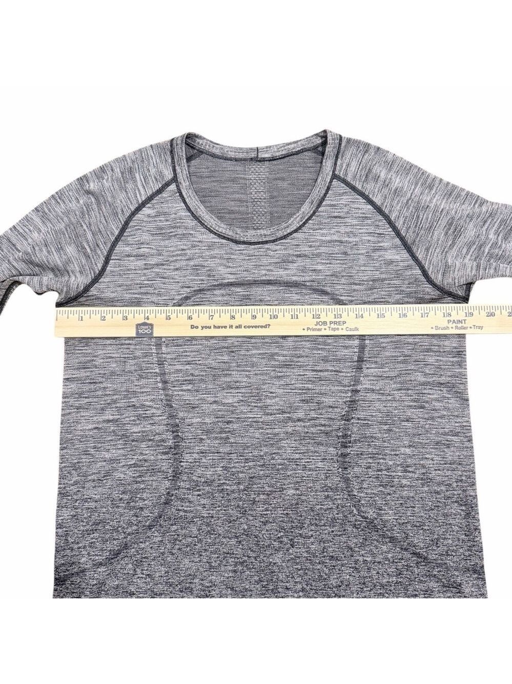 Lululemon Swiftly Tech Long Sleeve Crew Grey Ombre Size 12 - Picture 7 of 8